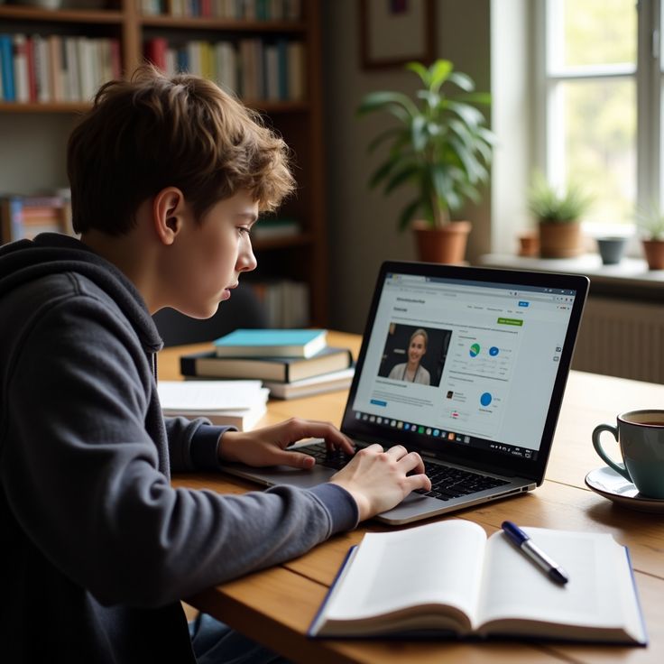 Student taking online exam